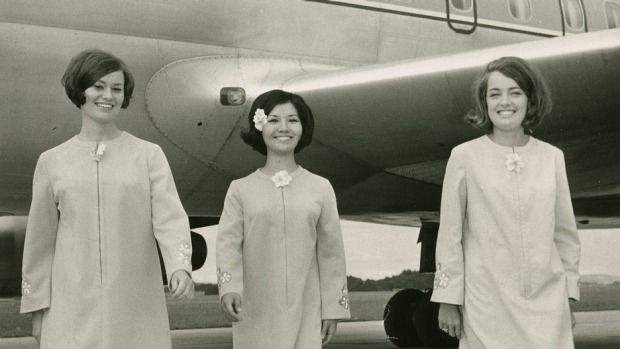 Air New Zealand hostesses way back when the national carrier was called TEAL.
