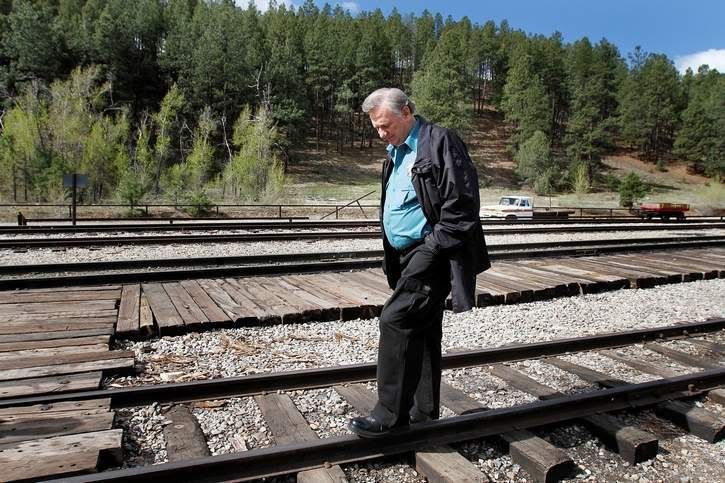 Al Harper, owner of the Durango & Silverton Narrow Gauge Railroad, awaits the arrival of the morning train at the Rockwood Station on its way to Silverton.  Photo: SHAUN STANLEY/The Durango Herald.