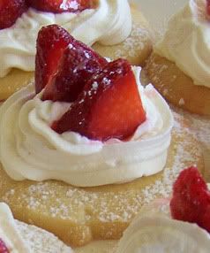 TEATIME TEMPTERS: Crisp lemon shortbreads topped with whipped cream and macerated strawberries is the perfect way to celebrate the coming of the berry season. The shortbreads can be made ahead of time and frozen or stored in an airtight container. Far too handy. — PATRICIA SOPER/The Southland Times.