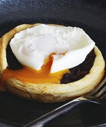 BREAKFAST TREAT: These tartlets are best served with soft-poached eggs so that the runny yolks meld into the onion filling — Photo: AARON MCLEAN.