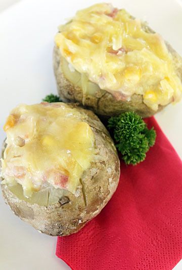 SMASHING SPUDS: Baked potatoes stuffed with bacon and cheese.