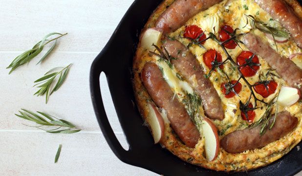 SAUSAGE & TARRAGON FRITTATA: French tarragon is a great dance partner to the fennel in the sausages.
