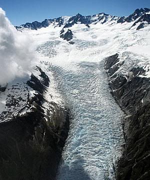GLACIAL FUTURE: Heavy alpine snowfalls in the South Island this winter could temporarily halt or even reverse the continuing decline of some glaciers in the Southern Alps. Meanwhile, Franz Josef Glacier (pictured) and the nearby Fox Glacier in Westland National Park both buck the worldwide trend as they continue to advance. ALAN WOOD/The Press.