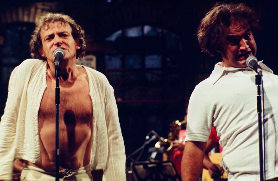 Joe Cocker performs with John Belushi on “Saturday Night Live” on October 2nd, 1976. — Picture: NBC.