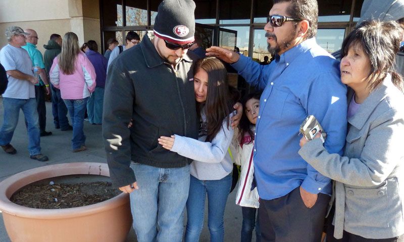 Parents converge on a mall to collect their children after a shooting on Tuesday at Berrendo Middle School in Roswell, New Mexico. — Photo: Mark Wilson/Roswell Daily Record.