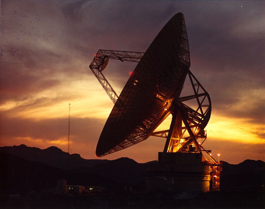 The Deep Space Communications Complex in California's Mojave Desert is one of three such sites in NASA's Deep Space Network. The DSN is celebrating its 50th anniversary.  Photo: NASA.