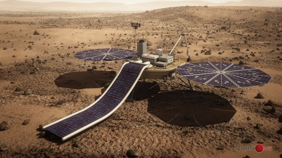 MARS ONE: What Mars One's 2018 lander might look like. — Illustration: BRYAN VERSTEEG.