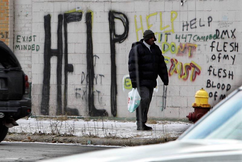 Downtown Detroit in 2008. Five years later, the city is seeking bankruptcy protection, and its problems have only gotten worse. — Photo: Carlos Osorio/Associated Press.