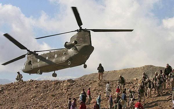 A helicopter similar to this one pictured in Afghanistan in 2004 was shot down Saturday morning, killing 30 Americans, including 22 Navy SEALs, along with seven Afghan soldiers and an interpreter. — S. Sabawoon/European Pressphoto Agency.