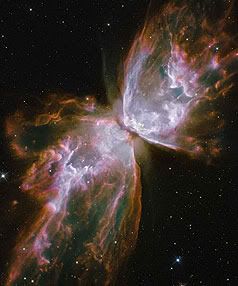 INFLIGHT MOVIE: A butterfly emerges from as a star dies in Planetary Nebula NGC 6302.  Photo: NASA.