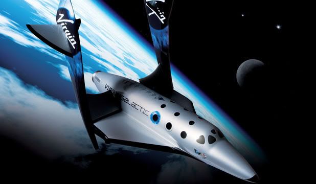 NEW ERA: A Virgin Galactic graphic of the VSS Enterprise suspended in sub-orbital space. — Picture: VIRGIN GALACTIC.