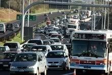 GRIDLOCK: Almost half of the surveyed Aucklanders said they had been stuck in a traffic jam for an hour or longer in the past three years.  Photo: Herald on Sunday.