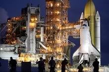 Space shuttle Discovery at its launch pad in Cape Canaveral, Florida, where the first of three final flights lifts off on Tuesday. — Photo: Associated Press.