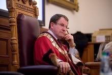 John Banks was in a gentle mood at last night's meeting.  Photo: Dean Purcell.