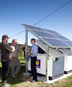 OFF THE GRID: BasePower is believed to be a world-first module system that hooks into renewable energy, has a box of electronics to control the power load, a backup generator, if needed, and is possibly more reliable than the national power grid.