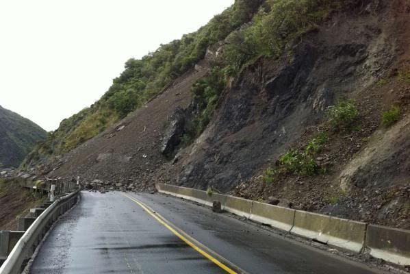BLOCKED: The slip that caused the gorge closure.