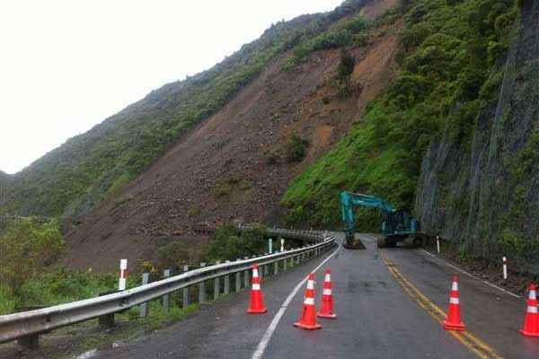 NOT AGAIN: A fresh slip has blocked the Manawatu Gorge after torrential rain on October 17. — Photo: NZTA.