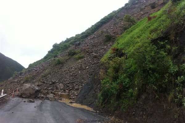 NOT AGAIN: A fresh slip has blocked the Manawatu Gorge after torrential rain on October 17. — Photo: NZTA.