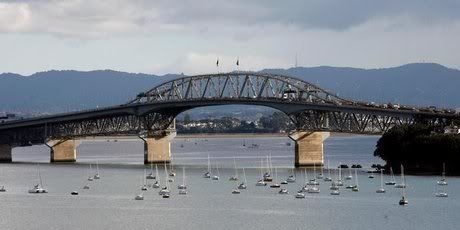 The Auckland Harbour Bridge over Waitemata Harbour. — Photo: Dean Purcell.