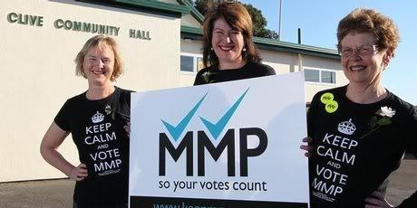 Campaigners for MMP in Hawke's Bay. — Photo: APN.