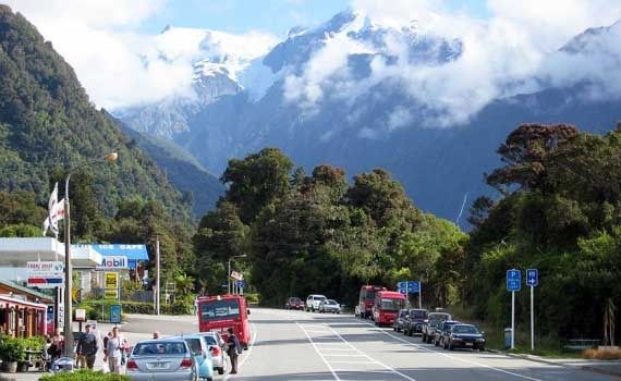 IN THE FIRING LINE: Franz Josef township's main road.