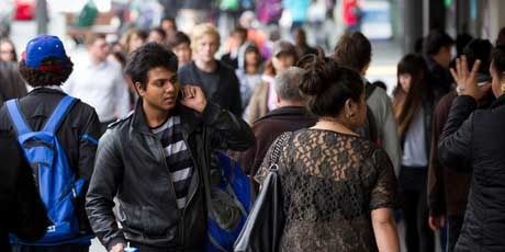 The face of Auckland city is slowly changing as students from all ethnicities merge.  Photo: Greg Bowker .