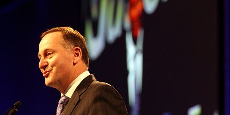 Prime Minister John Key addresses National Party annual conference.  Photo: Michael Craig.