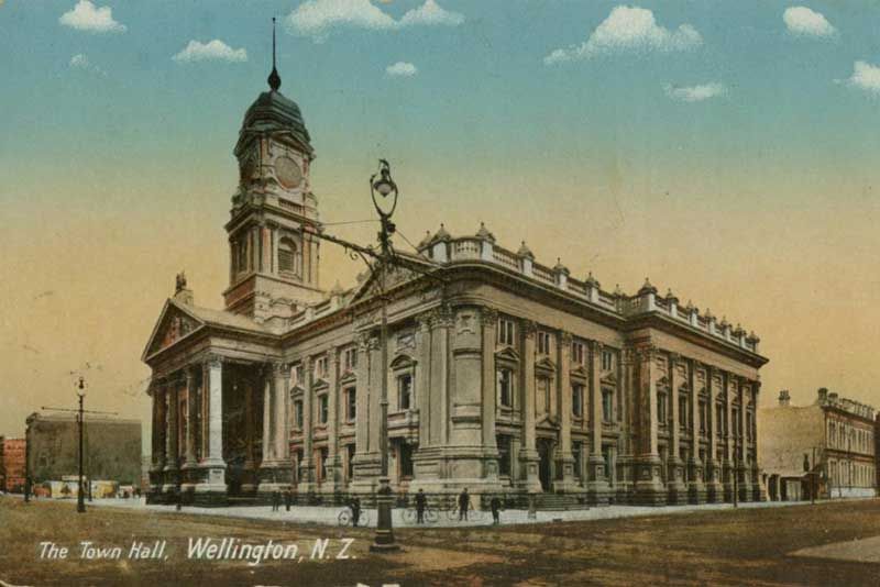 An undated postcard shows the Town Hall in all its clock tower glory.