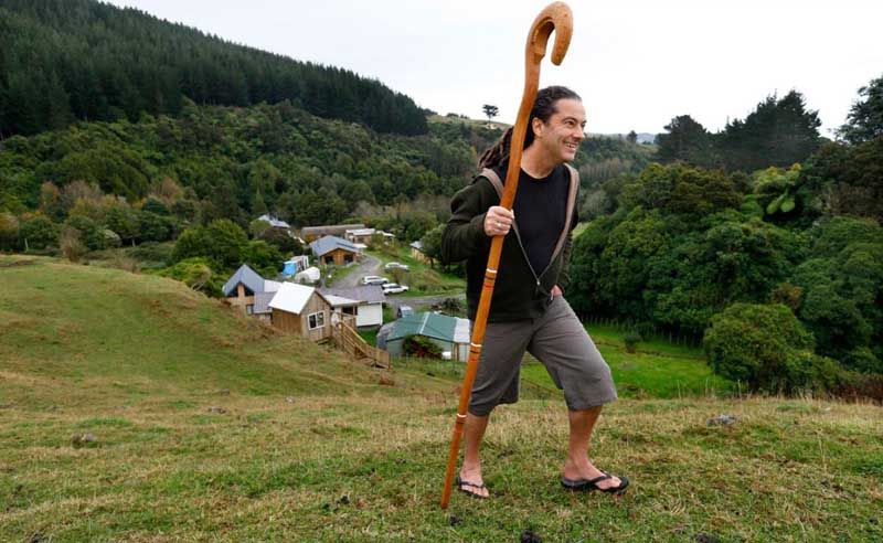 Justin at the Ngatiawa River Monastery on the Kapiti Coast with his Crozier. — PHIL REID/Fairfax NZ.