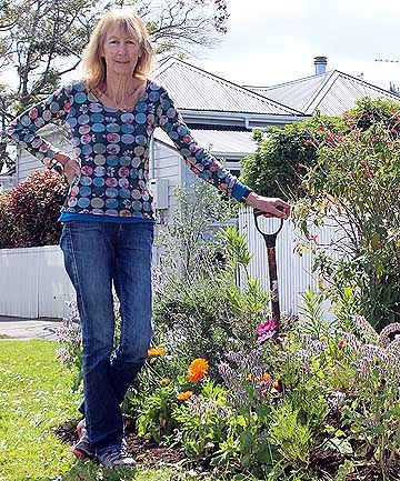 BERM BOMB: Green-fingered Grey Lynn resident Barbara Grace would like to see more people plant out their berm with herbs and plants like the one in front of her home.