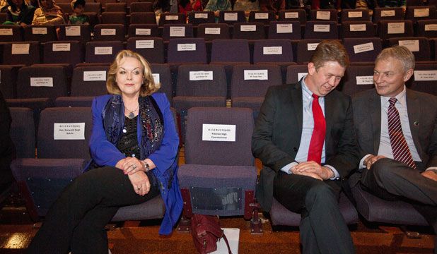 ISOLATED: Justice Minister Judith Collins at a Pakistan Independence Day celebration in Auckland yesterday. Labour leader David Cunliffe and Phil Goff were also in attendance.  DAVID WHITE/Fairfax NZ.