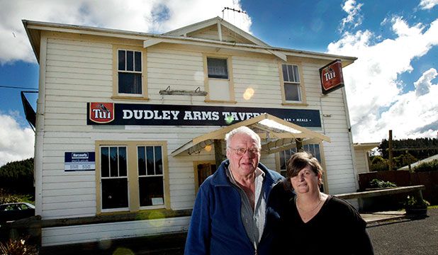 CLOSING TIME: Dudley Arms tavern in Mangatainoka. Owners, Dave Woolland and Vicki Spicer.  WARWICK SMITH/Fairfax NZ.
