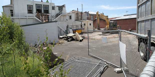 A demolition team is halfway through the demolition of Hastings' Albert Hotel.  Photo: Duncan Brown.