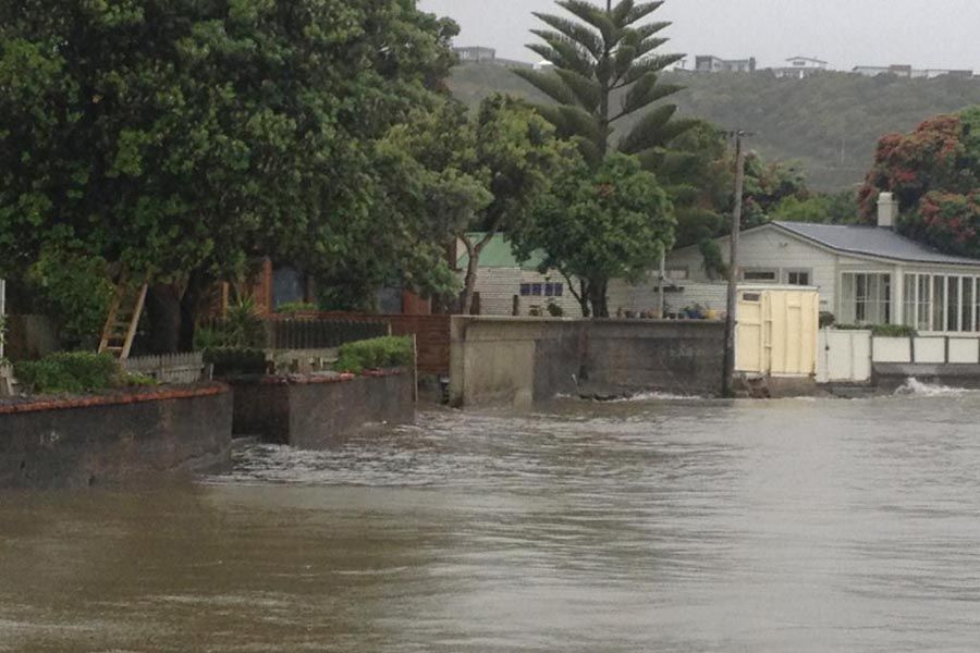 High tide at Plimmerton.  Photo: DOUG WIDDOWSON.
