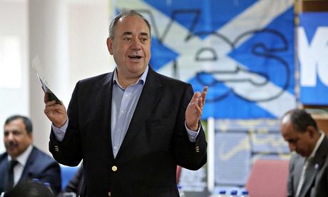 Alex Salmond in Inverness on Saturday. The yes side believes opinion has made a significant shift its way.  Photo: Allan Milligan.