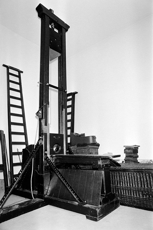A guillotine is seen at a prison in France in 1981.  Picture: Michel Clement/AFP/Getty Images.