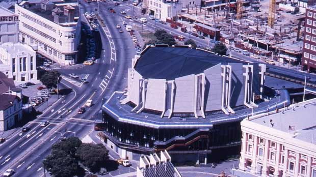 FINALLY COMPLETED: The Michael Fowler Centre in the early 1980s.