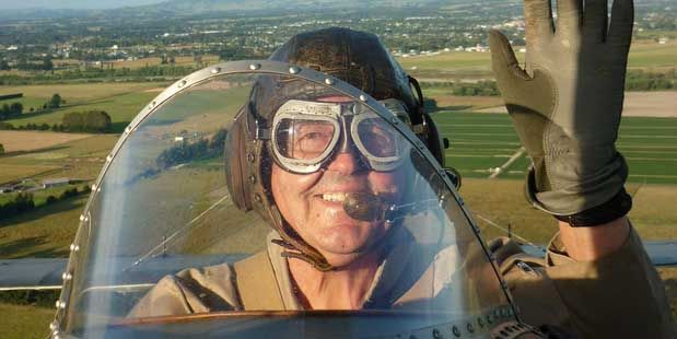 UP AND AWAY: John Lanham doing what he does best — soaring the skies in WWI-era aircraft.