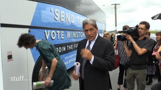 STIRRING IT UP: NZ First leader Winston Peters is leading the Northland by-election race, according to an early poll.