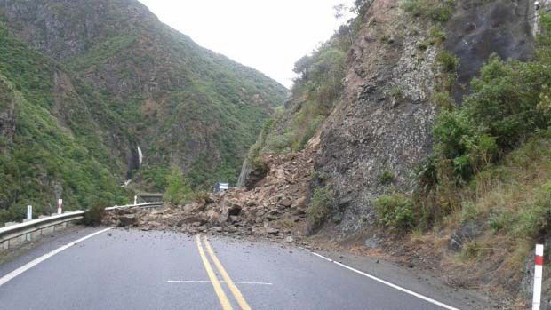 CLOSED: A slip has blocked State Highway 3 through the Manawatu Gorge.