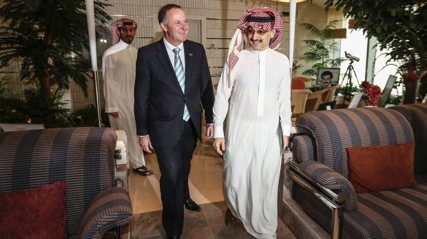 Prime Minister John Key meets His Royal Highness Prince Al Waleed Bin Talal Bin Abdul Aziz in Riyadh, Saudi Arabia. — Photo: Chris Skelton/Fairfax NZ.