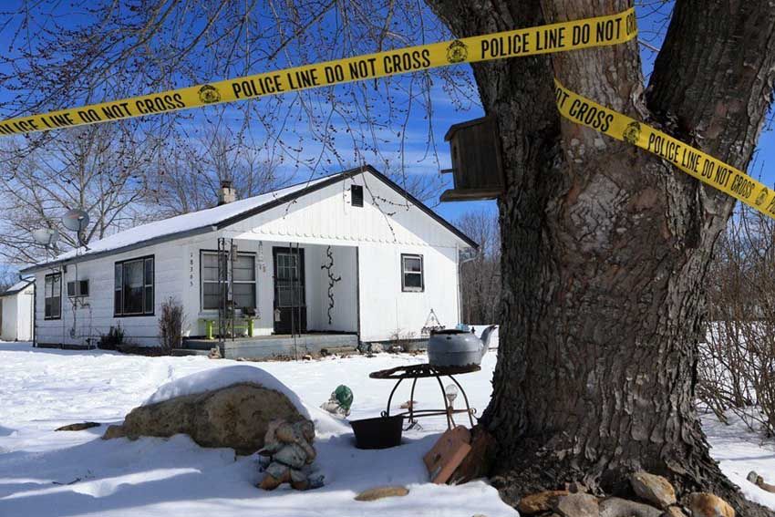 A home in the 18000 block of Highway H in the Tyrone area of Texas County, Missouri, on Friday, February 27th, 2015. The home was one of several crime scenes. Police say a gunman killed seven people before killing himself. A woman believed to be the mother of the gunman was also found dead, apparently of natural causes. — Photo: Christian Gooden/St. Louis Post-Dispatch.