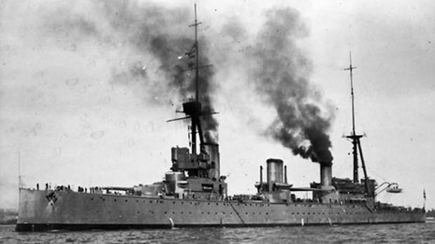 The HMS New Zealand.  Photograph: National Museum of the Royal New Zealand Navy.