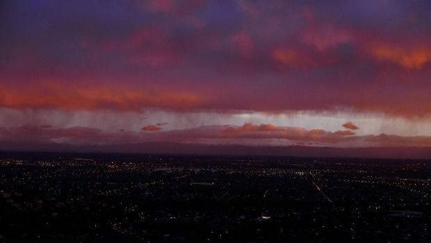 Sunrise over Christchurch on Wednesday, June 9th, 2016.  Photograph: Tim McGinn.