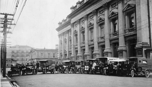 The Wellington Town Hall, pictured in 1918, was opened in 1904 and remained in use up until its closure in November 2013.  Photograph: Alexander Turnbull Library.