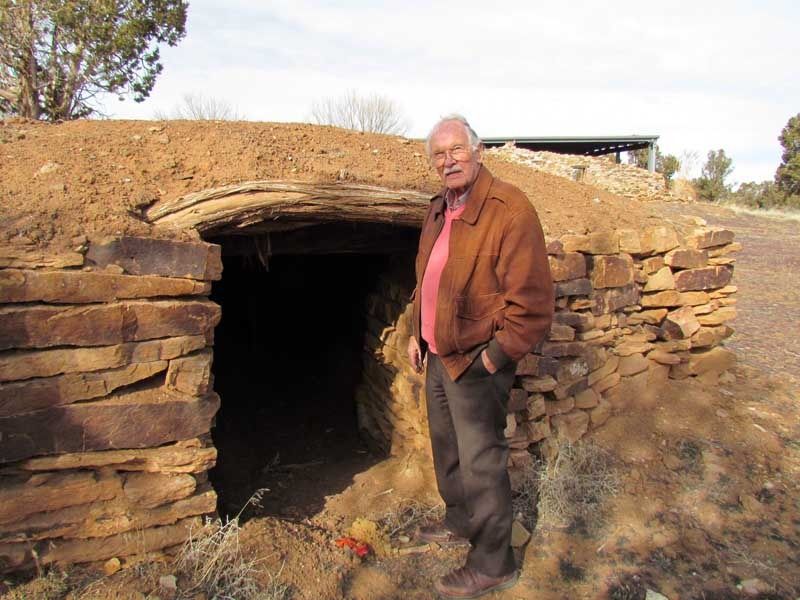 Archie Hanson, developer of Indian Camp Ranch, has a dugout or cellar on his property which may have been an outlaw hangout. It’s been stabilized and no trace of a chimney or stovepipe exists. A source of heat would have been important for a prolonged stay. — Photo: Courtesy of Andrew Guilliford.