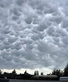 EYES TO THE SKY: An unusual cloud formation appeared above Geraldine this week, known as mammatus, which is quite unusual. JANE MACFARLANE-BARNETT.