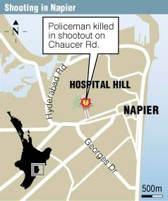FATAL SHOOTING: The scene of the incident in Napier.