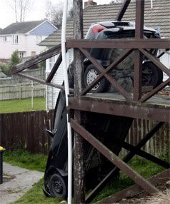 FEELING TIPSY: This is one parking method that probably won't catch on beyond the boundaries of this Selwyn Street property.  NATASHA MARTIN/The Timaru Herald.