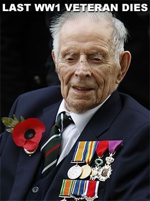 VETERAN: First World War veteran Harry Patch poses for photographers before taking part in the 90th anniversary of Armistice Day in central London in this November 11, 2008 file photo. Patch, the last surviving British veteran of World War One, passed away at the age of 111.  REUTERS PHOTOGRAPH.